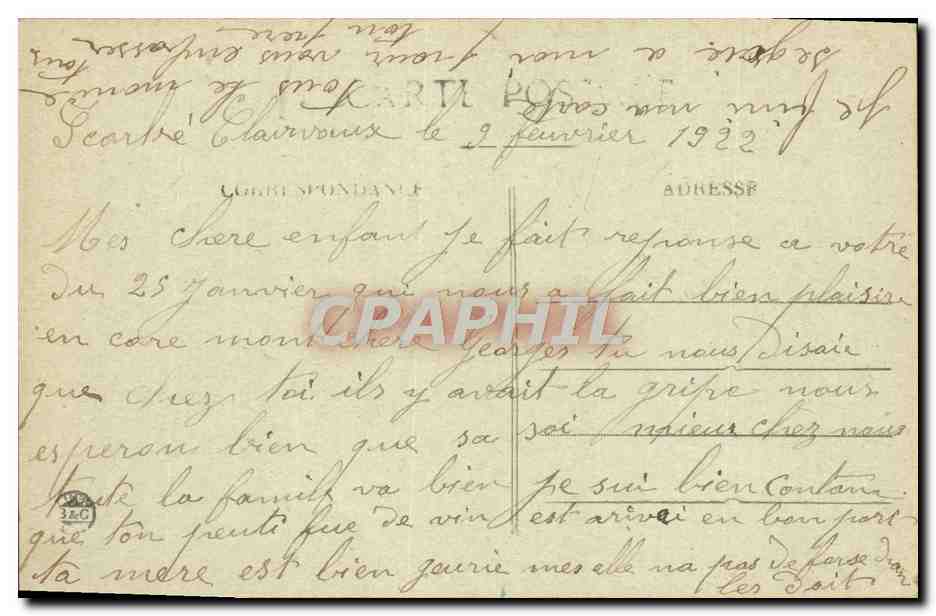 CPA Scorbe Clairvaux Vieille eglise — Back