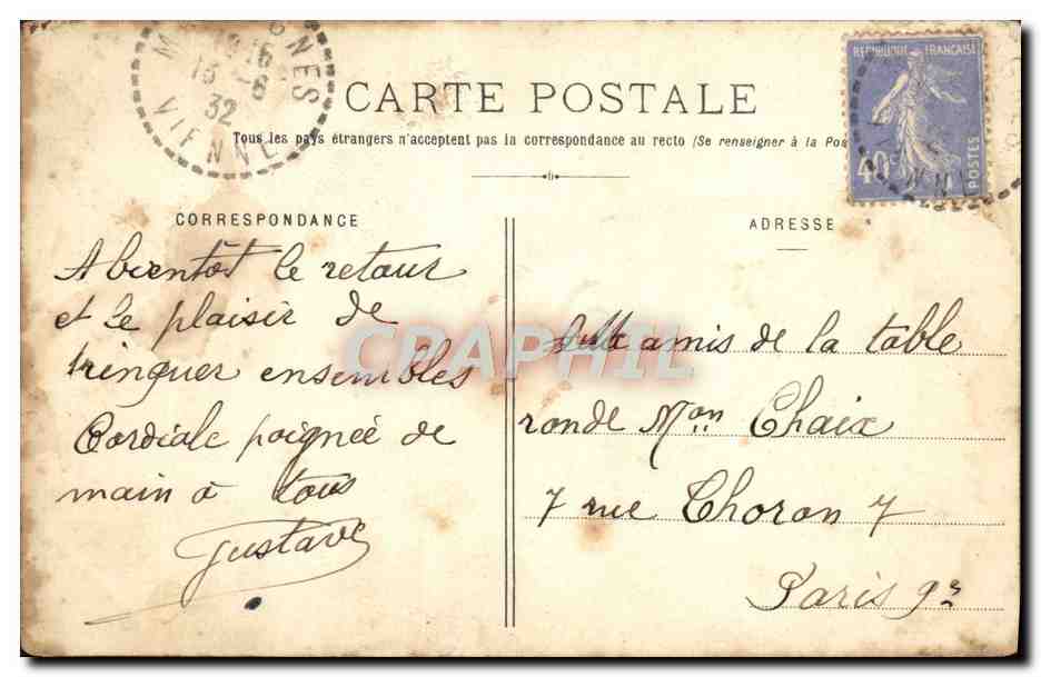 CPA Homme et lapin Folklore vienne  — Verso