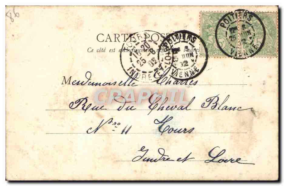Les vieux murs de la ville au xiv<sup>e</sup> siècle à Pont-Achard — J. Robuchon, phot., Poitiers — n°39 — Rückseite