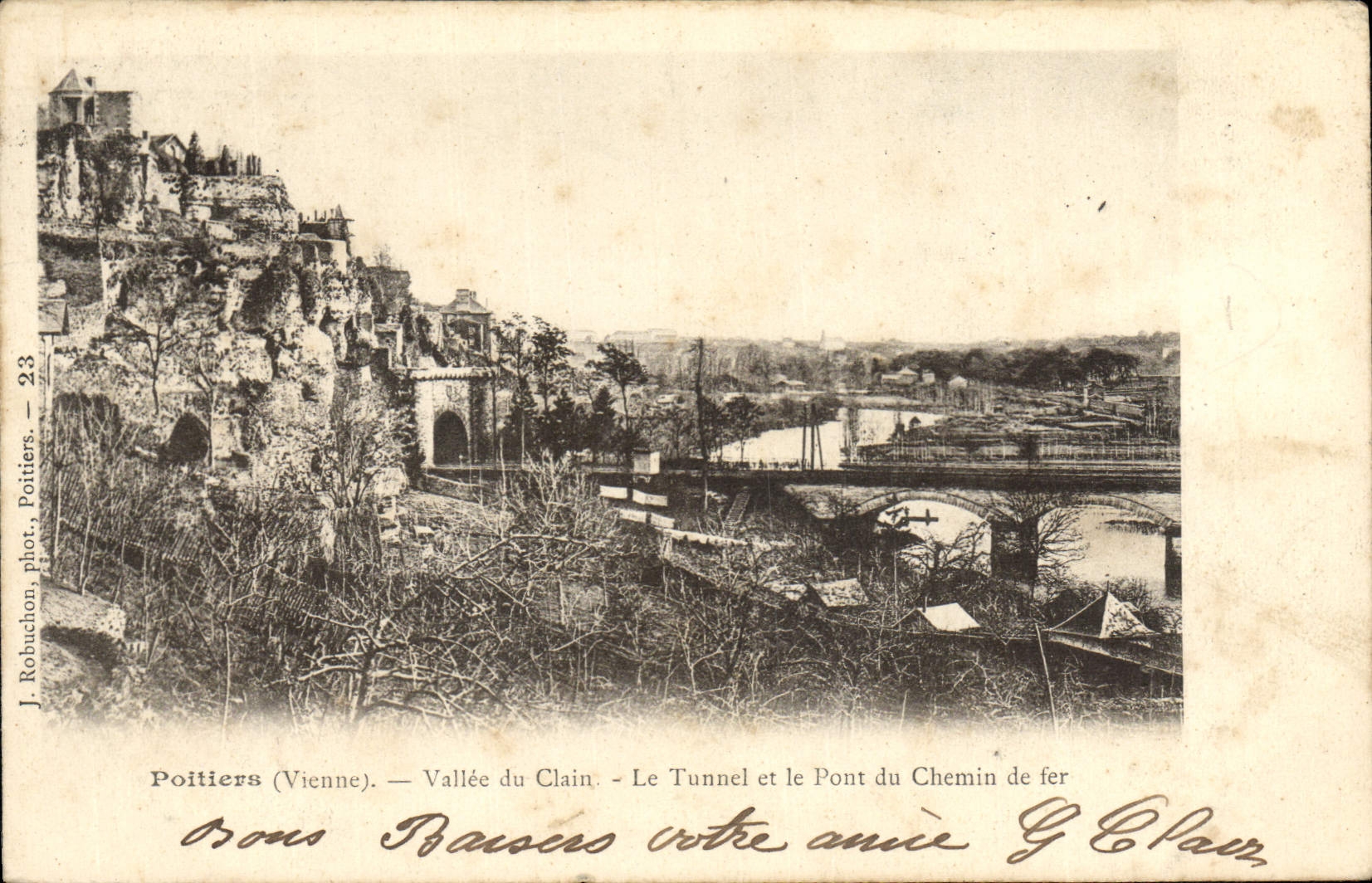 Poitiers (Vienne) — Vallée du Clain — Le Tunnel et le Pont du Chemin de fer — J. Robuchon, phot. Poitiers — n°23