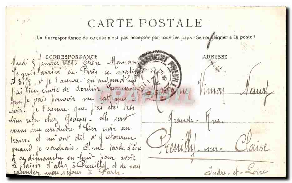 Poitiers — La Tour du Solitaire à Pont Achard — Édition des Galeries Parisiennes — Verso