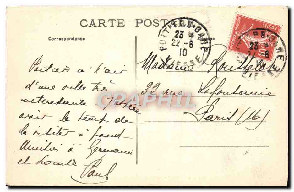 Poitiers - Vallée du Clain, vue prise de Blossac — éditeur anonyme, n° 37 — Verso