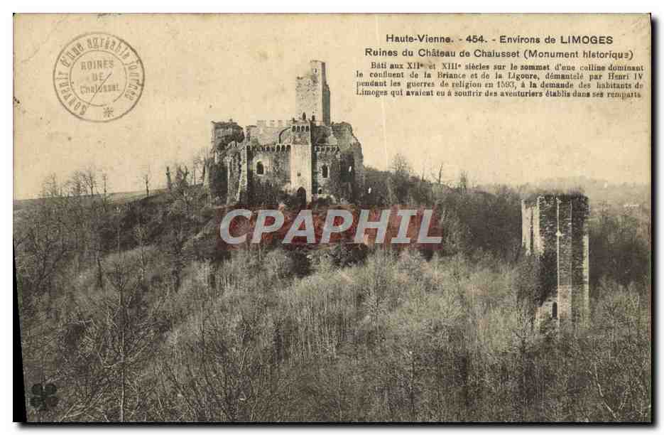 Ruines du Château de Chalusset — Haute-Vienne, environs de Limoges — éditeur non identifié, n° 454