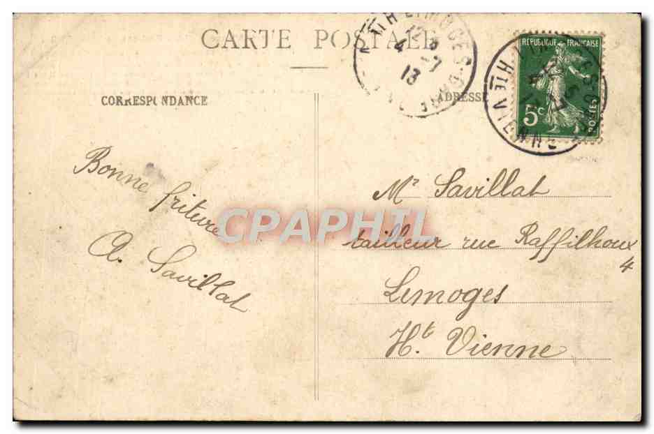Ruines du Château de Chalusset — Haute-Vienne, environs de Limoges — éditeur non identifié, n° 454 — Rückseite