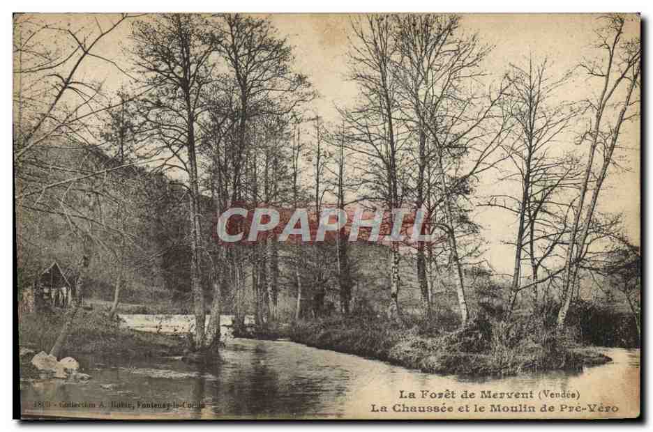La Forêt de Mervent (Vendée) — La Chaussée et le Moulin de Pré-Véro — Collection A. Hullic, Fontenay-la-Combe
