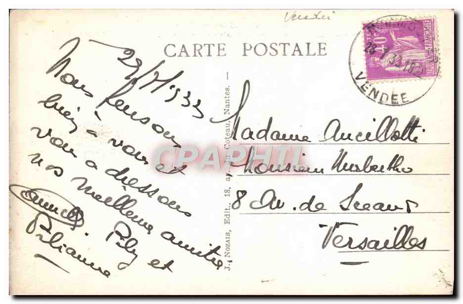 CPA Ile de Noirmoutier La Maree Descendante — Rückseite