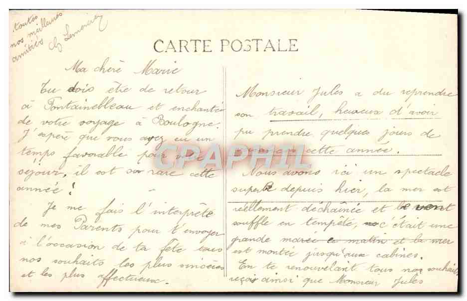 Sion, près de Croix-de-Vie — La Roche-Percée, vue des Falaises — Collection Boutain — Verso