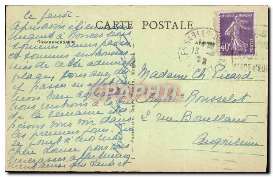 CPA Les Sables D'Olonne La Plage Vers le Grand Casino — Back