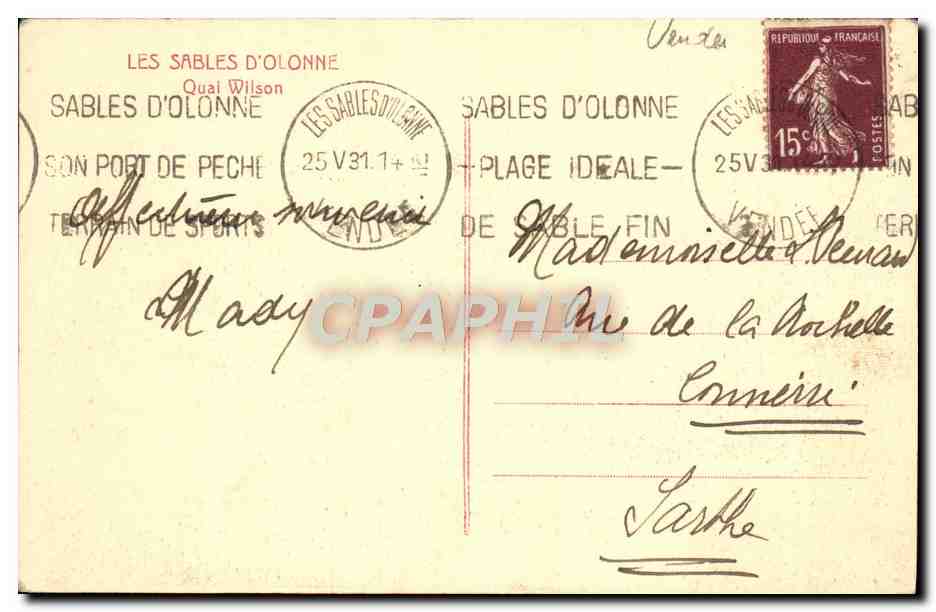 Les Sables-d'Olonne — Plage idéale et quai Wilson — éditeur Richarg — Rückseite