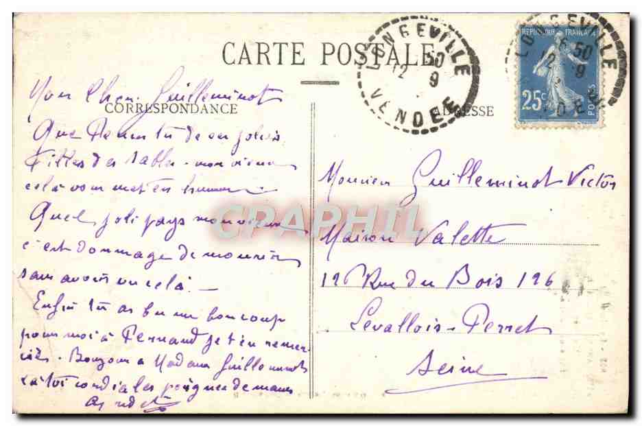 La Florrie aux Sables-d'Olonne — Un Prêt sans Notaire — Hermann Jockau, éditeur, Sables-d'Olonne — Rückseite