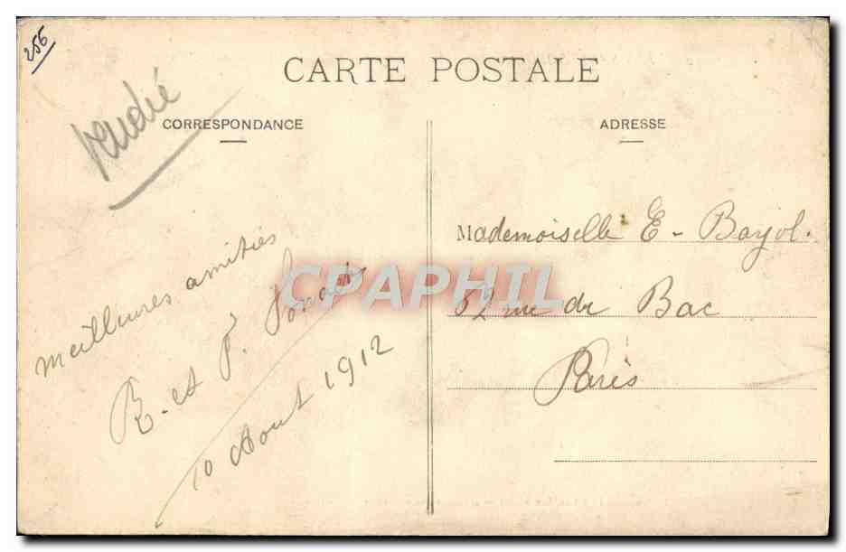 CPA Les Sables D'Olonne Coup de mer aux Falaises du Puits de L'Enfer — Rückseite