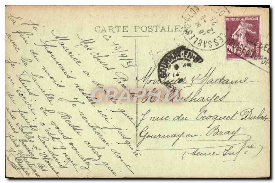 Les Sables-d'Olonne — The Beach and the Embankment — Edition des Nouvelles Galeries, no. 128 — Back