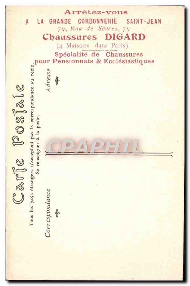 CPA La Roche sur Yon Pres du Moulin Frais Publicite Chaussures Digard Paris  — Rückseite