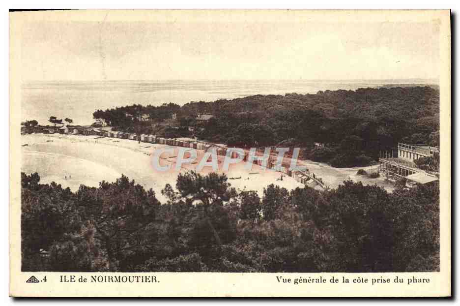 Ile de Noirmoutier — Vue générale de la côte prise du phare — Édition L. Laumont, Noirmoutier
