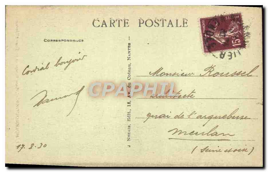 Noirmoutier - L'Anse Rouge et la Tour Plantier — éditeur J. Nozais, n° 171 — Reverso