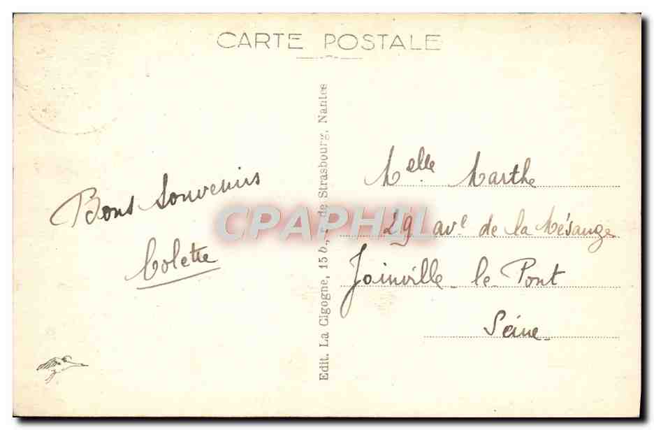 Croix-de-Vie — L'Entrée du Port — Éditeur La Cigogne, Nantes — Verso