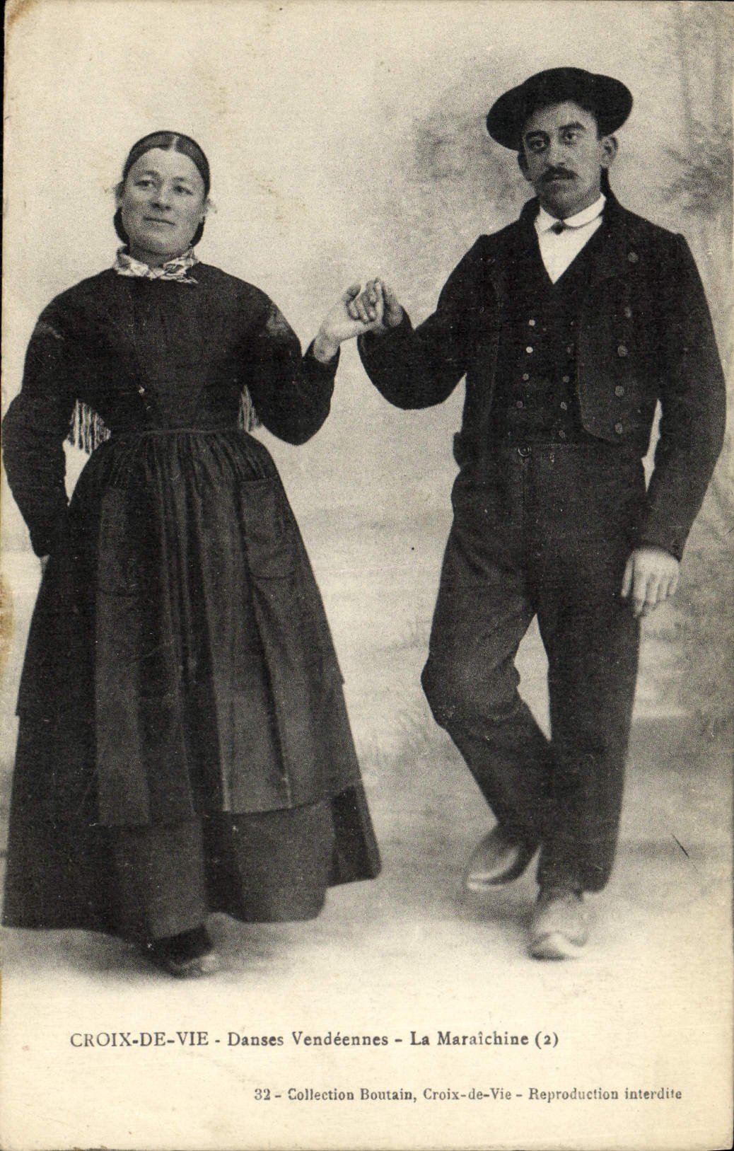 Tarjeta postal antigua Saint Croix de Vie Vendeennes La Maraichine Folklore