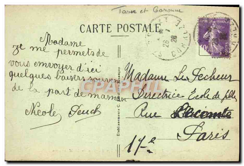 CPA Merle Le Pont Suspendu et Les Gorges de la Maronne La Xaintrie  — Rückseite
