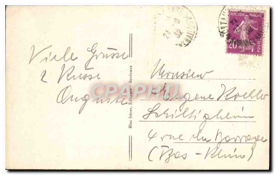Montauban — Le Clocher de l'Église Saint-Jacques — Bloc frères, éditeurs à Bordeaux — Verso