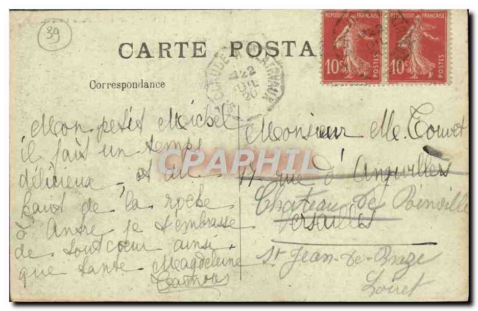 CPA Villards D'Heria Lac et roche d'Antre — Rückseite
