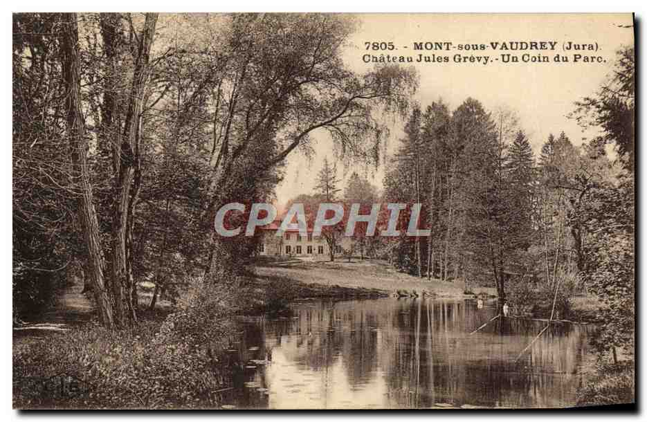 CPA Mont Sous Vaudrey Chateau Jules Grevy Un coin du parc