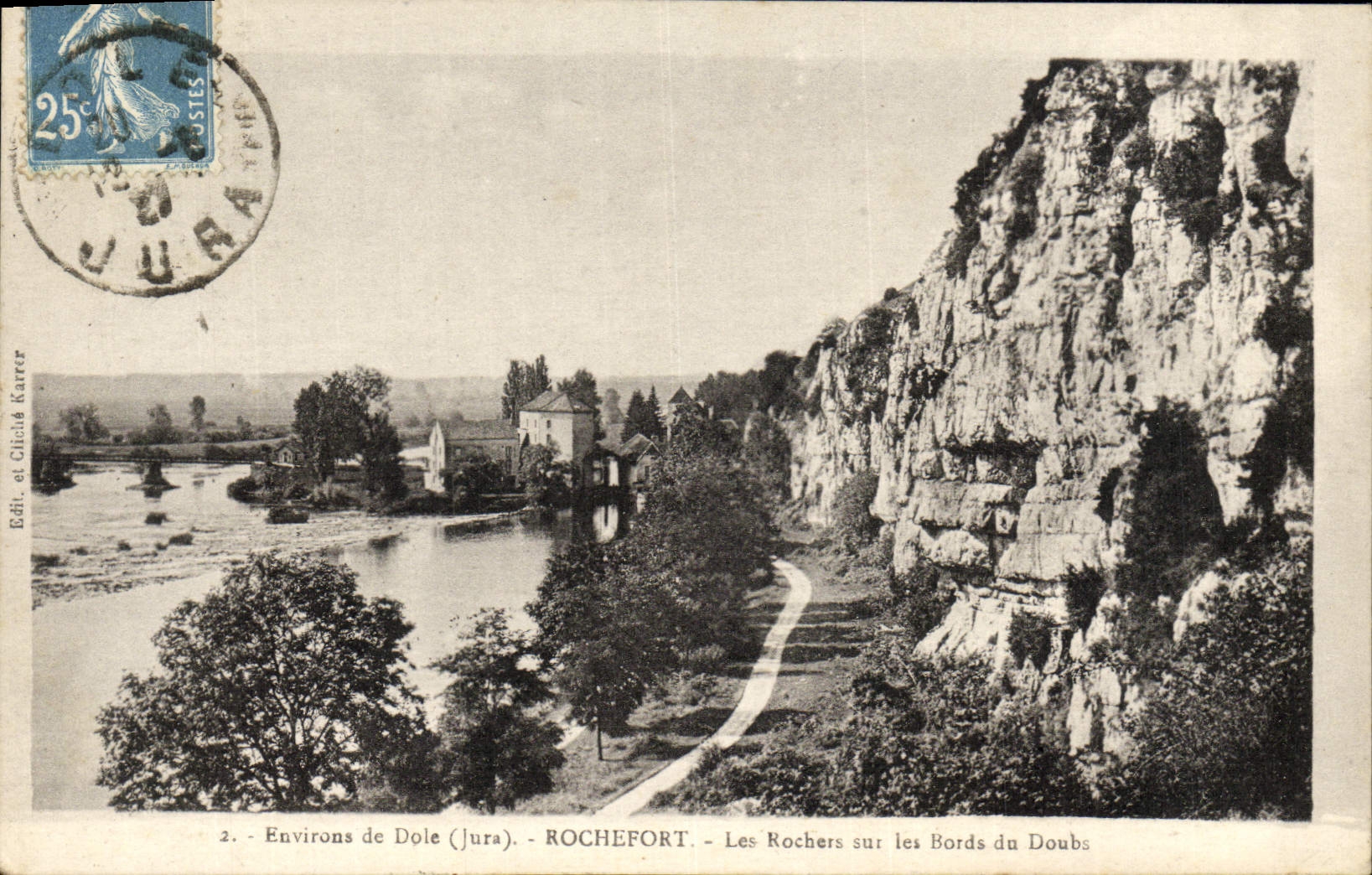CPA Environs de Dole Rochefort Les rochers sur les bords du Doubs