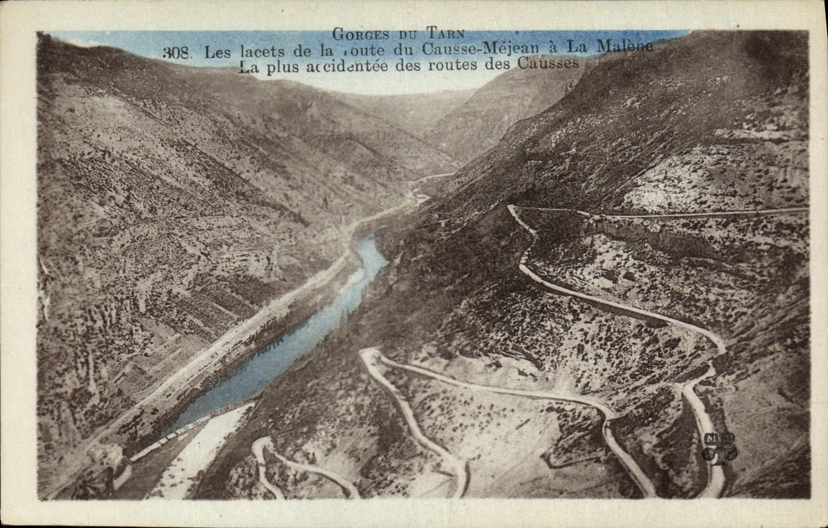 Gorges du Tarn — Les lacets de la route du Causse-Méjean à La Malène — n°308