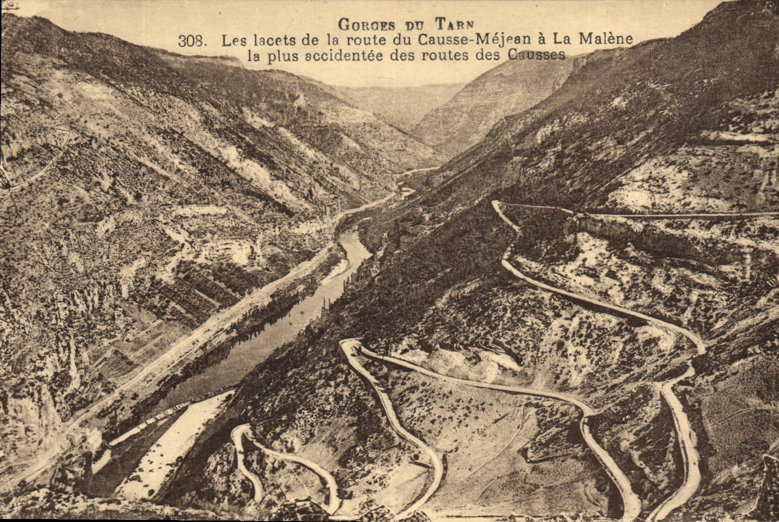CPA Gorges Du Tarn Les lacets de la route du Causse Mejean a la Malene 