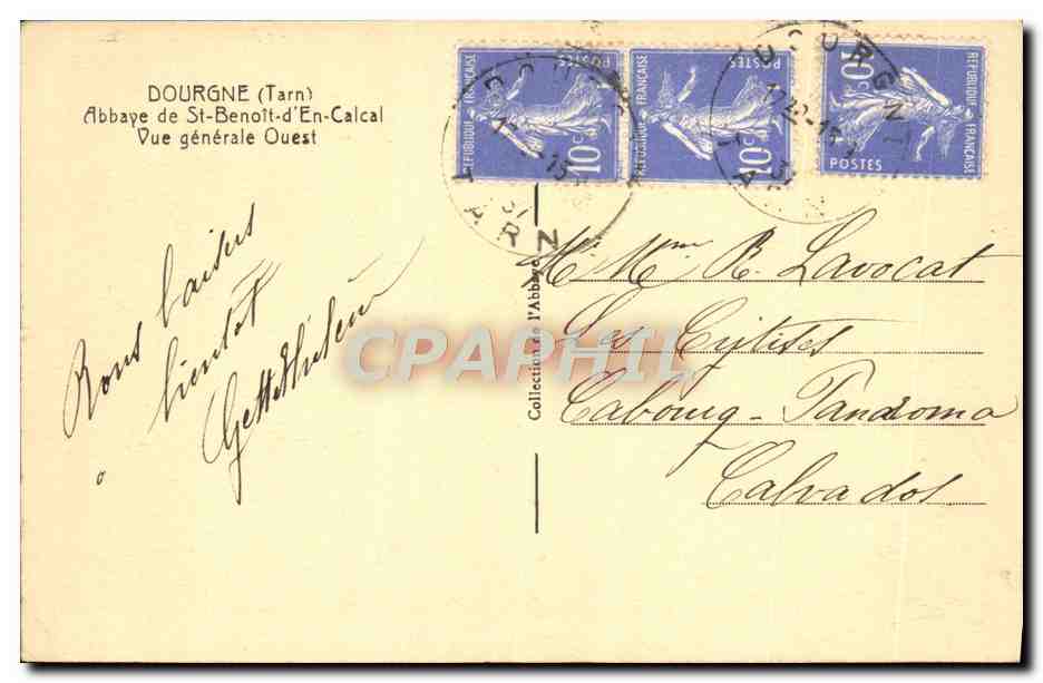 CPA Dourgne Abbaye de St Benoit d'En Calcal Vue Generale Ouest — Back