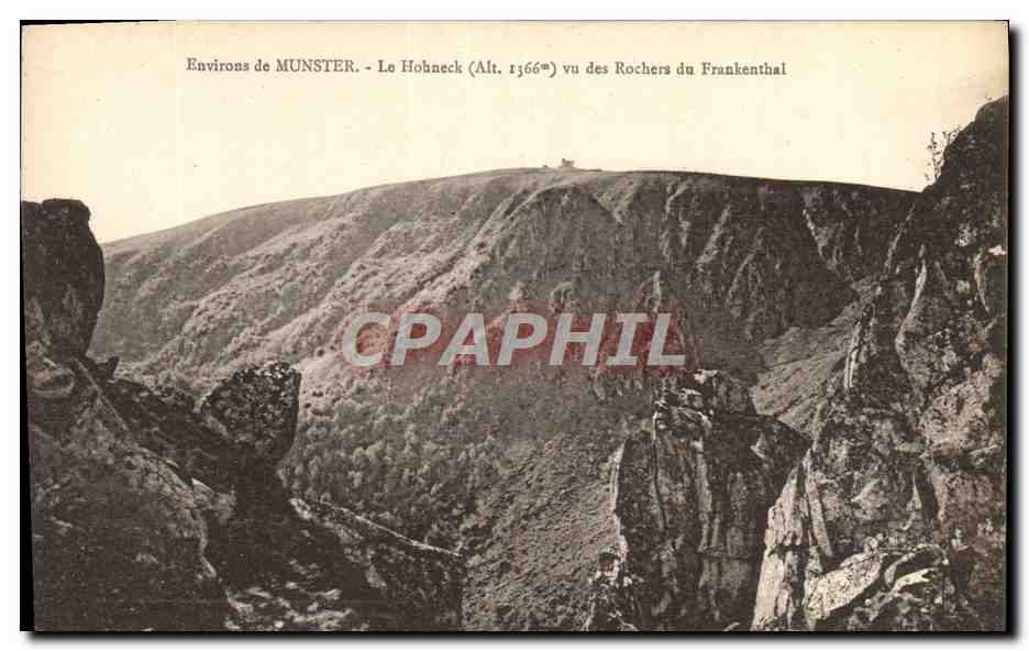 CPA Environs de Munster Le Hohneck vu des rochers de Frankenthal