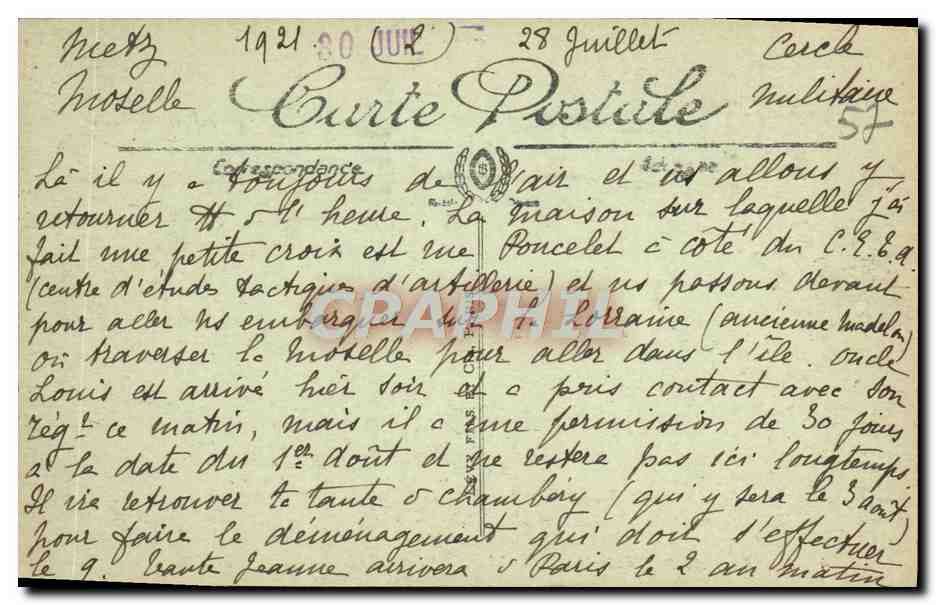 CPA Metz Au Bord De La Moselle — Rückseite