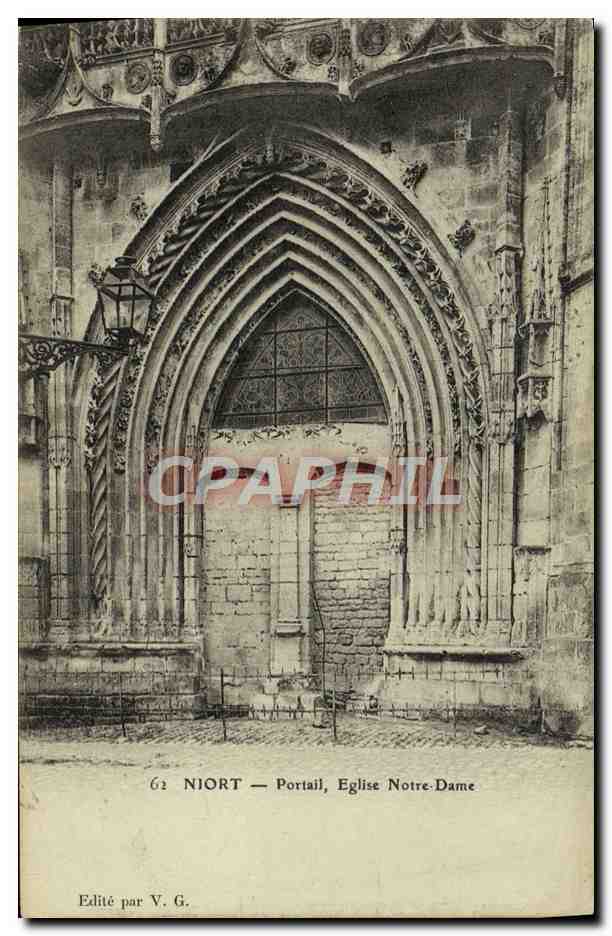 Niort — Portail, Église Notre-Dame — Édité par V. G.