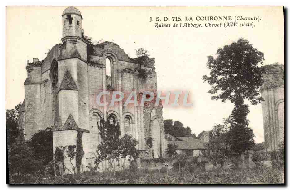 La Couronne (Charente) — Ruines de l'Abbaye Chevet (XIIe siècle) — J.S.D. 715