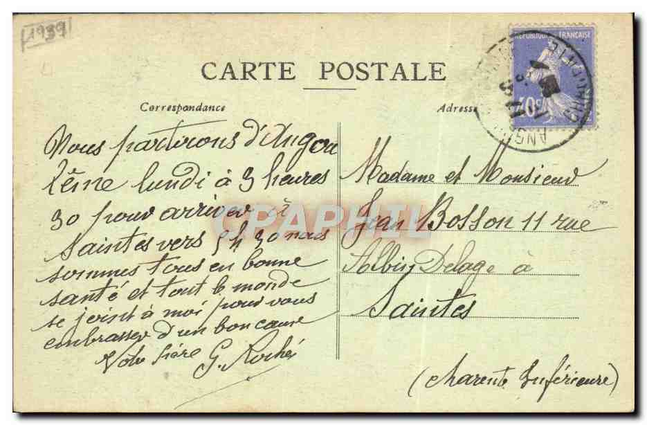 Monument aux militaires des armées de terre et de mer morts pour la patrie — Angoulême, cimetière de Bardines — éditeur anonyme, n°21 — Rückseite