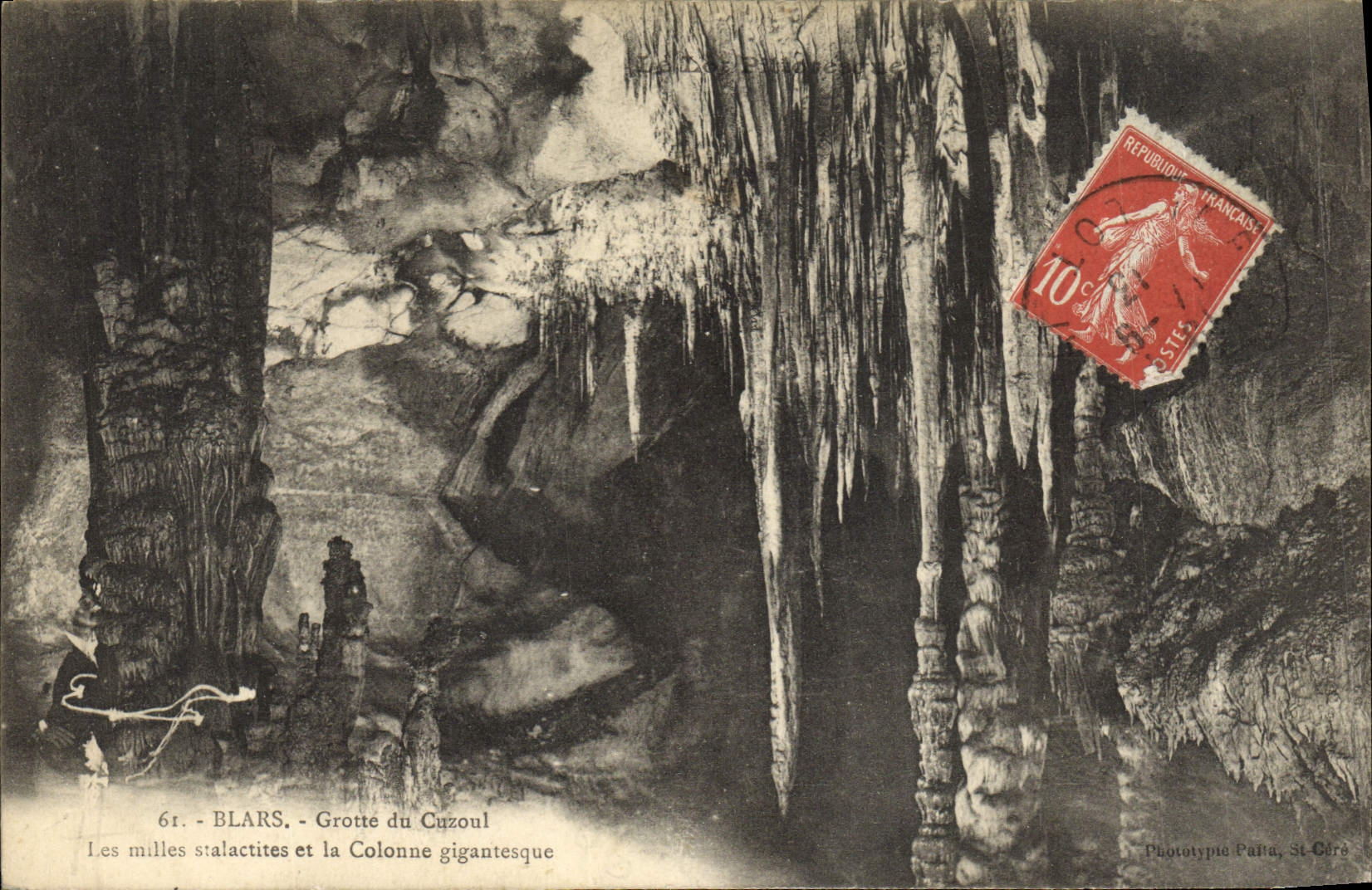 Blars - Grotte du Cuzoul — Les milliers stalactites et la Colonne gigantesque — Phototype Patta, St-Cyr