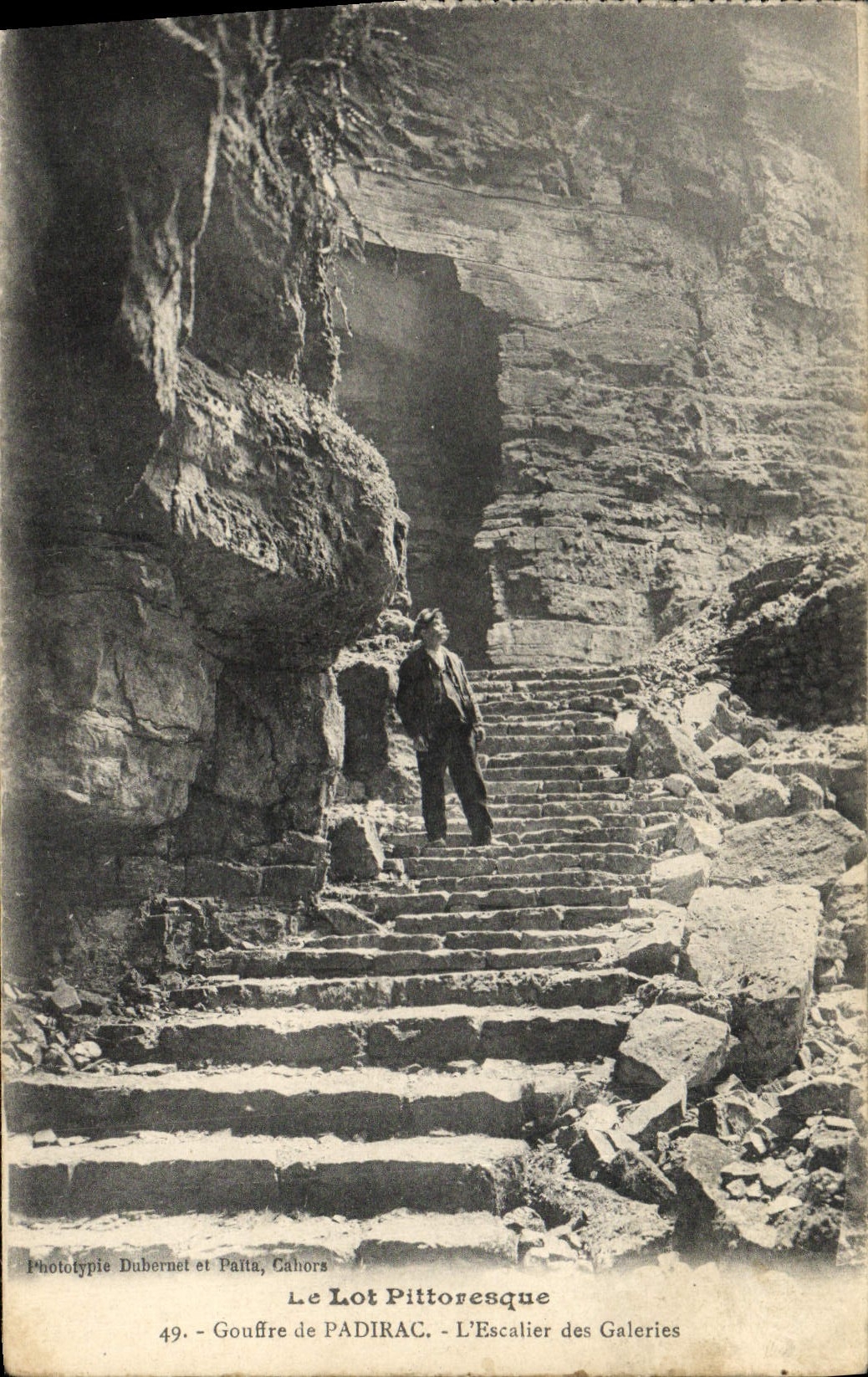 Le Lot Pittoresque - Gouffre de Padirac - L'Escalier des Galeries - Phototypie Dubernet et Palla, Cahors, n°49