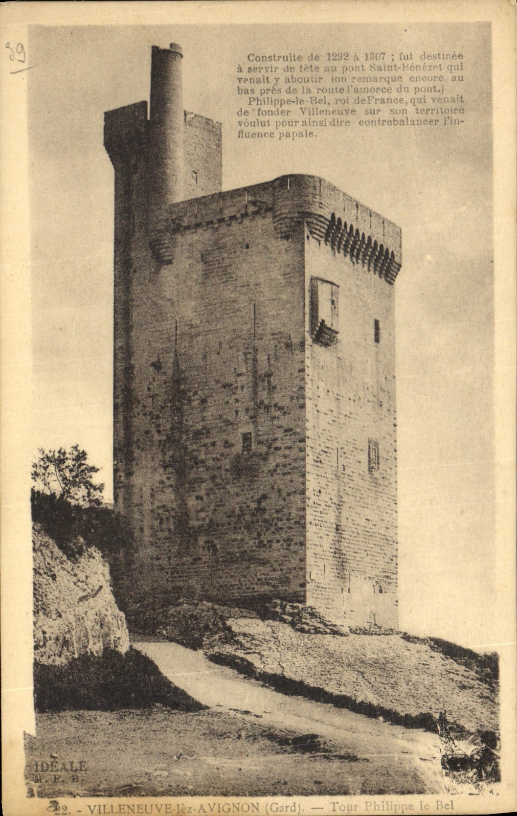Villeneuve-lès-Avignon (Gard) — Torre de Felipe el Hermoso — Editor IDEALE, n° 32