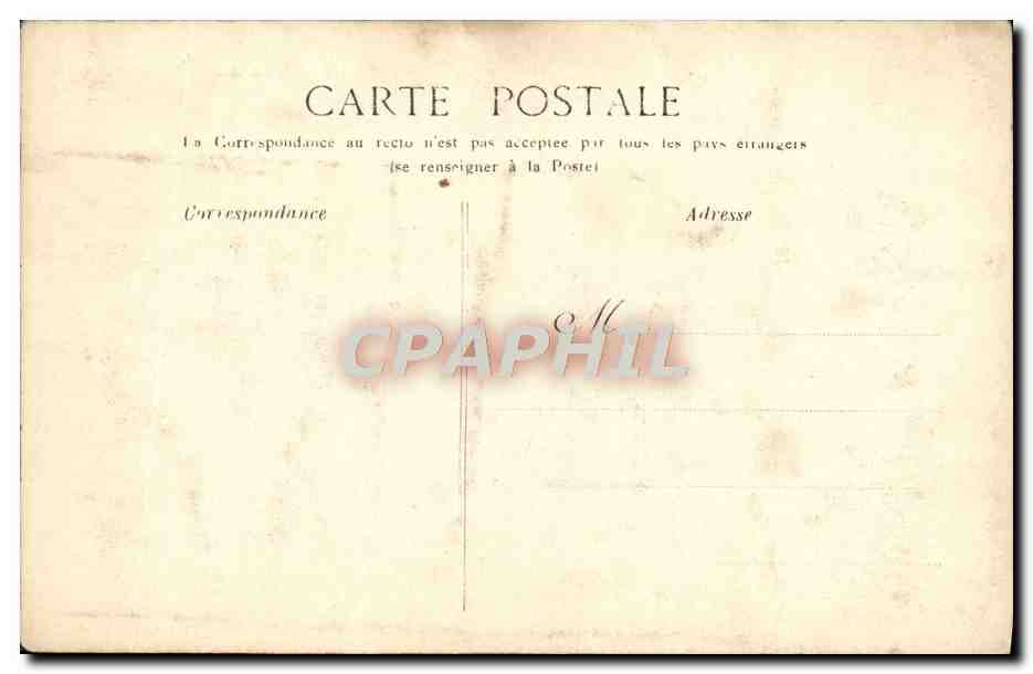 Tarjeta postal antigua Villeneuve Sur Yonne Vista Del Pequeño Puerto — Reverso