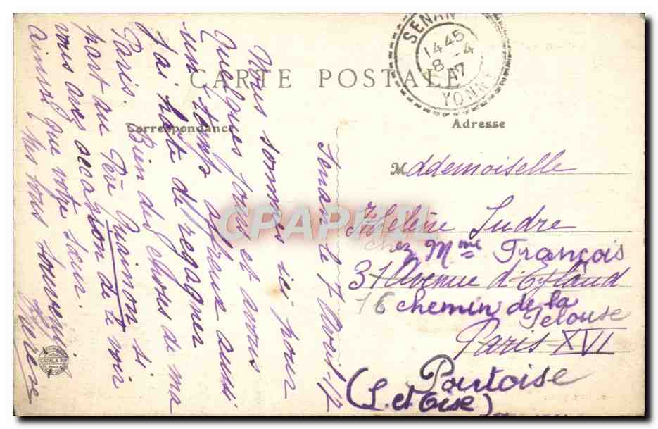 Senan — Château de Senan — F. Boit, phot. — Verso