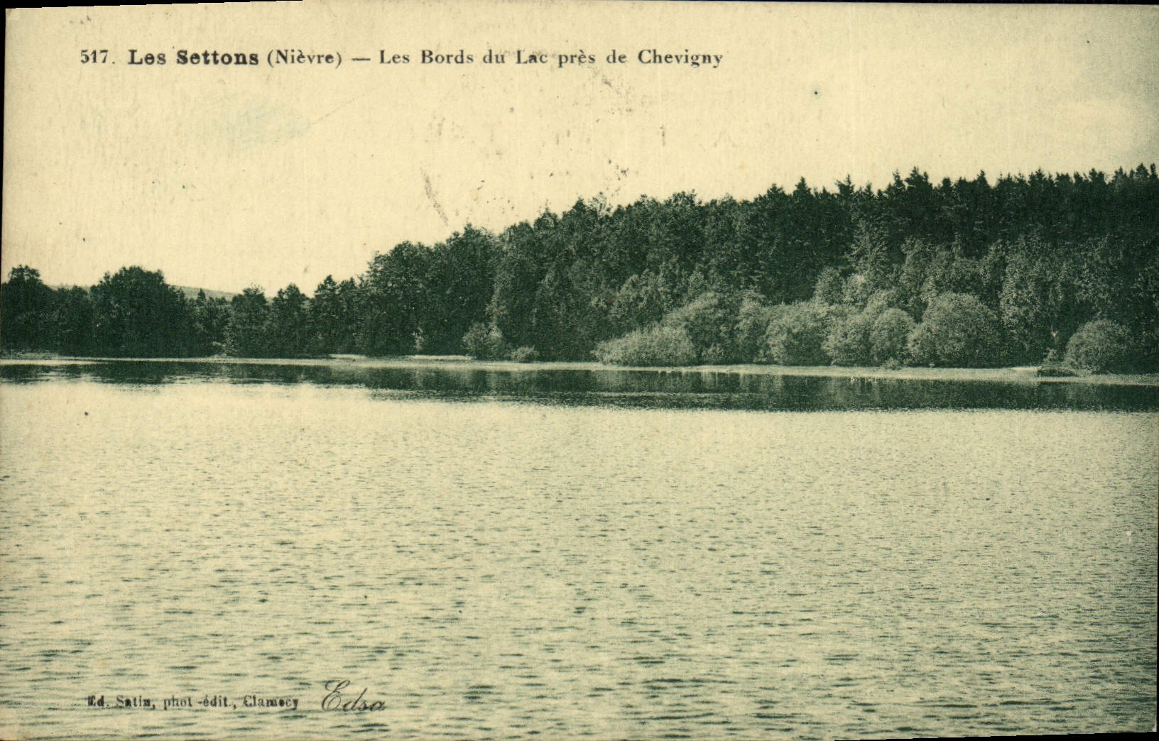 Les Settons (Nièvre) — Les Bords du Lac près de Chevigny — Ed. Satin, phot.-édit., Clamency
