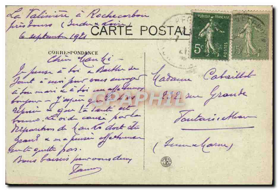 CPA Environs De Tours La Lanterne De Rochecorbon — Rückseite