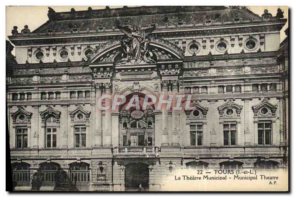 CPA Tours Le theatre Municipal