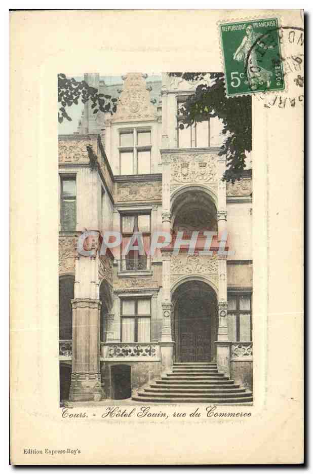 CPA Tours Hotel Gouin Rue Du Commerce