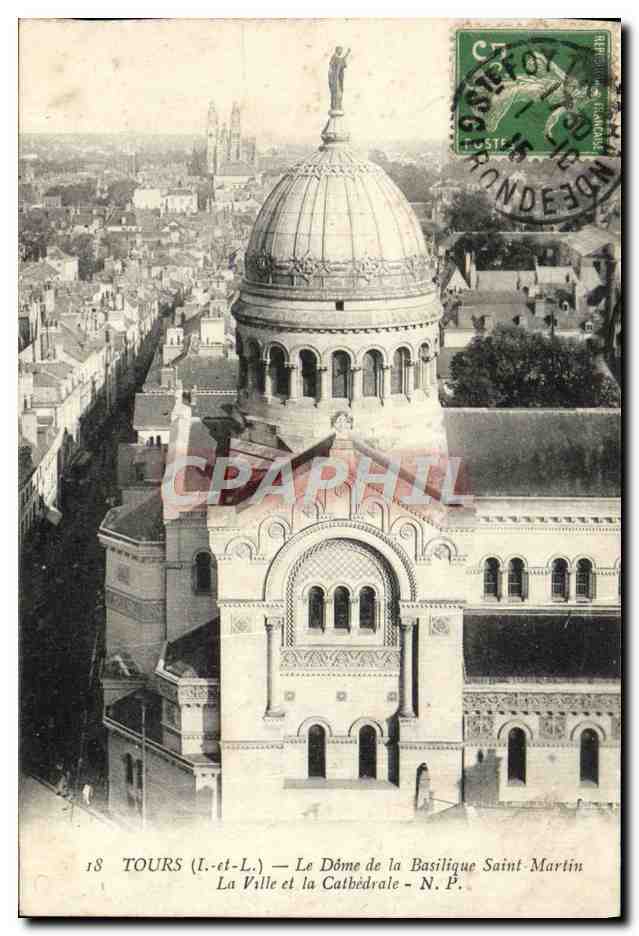 CPA Tours Le Dome De La Basilique Saint Martin La Ville Et La Cathedrale