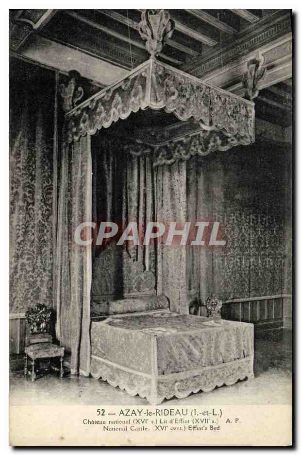 CPA Azay Le Rideau Chateau National Lit d'enfant