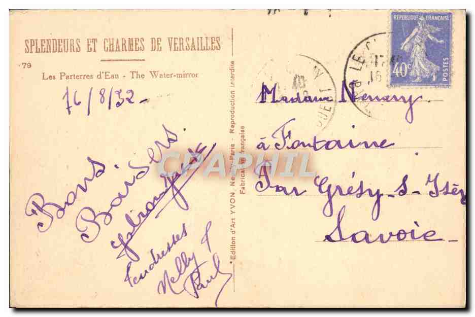 CPA Splendeurs Et Charmes De Versailles Les Parterres d'Eau — Verso
