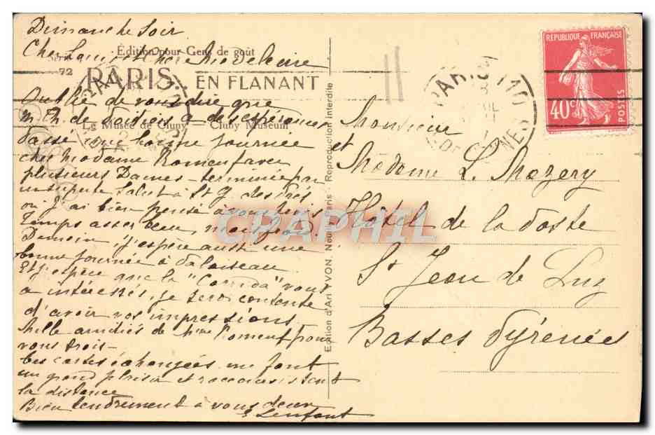 CPA Paris En Flanant Le Musee De Cluny — Rückseite