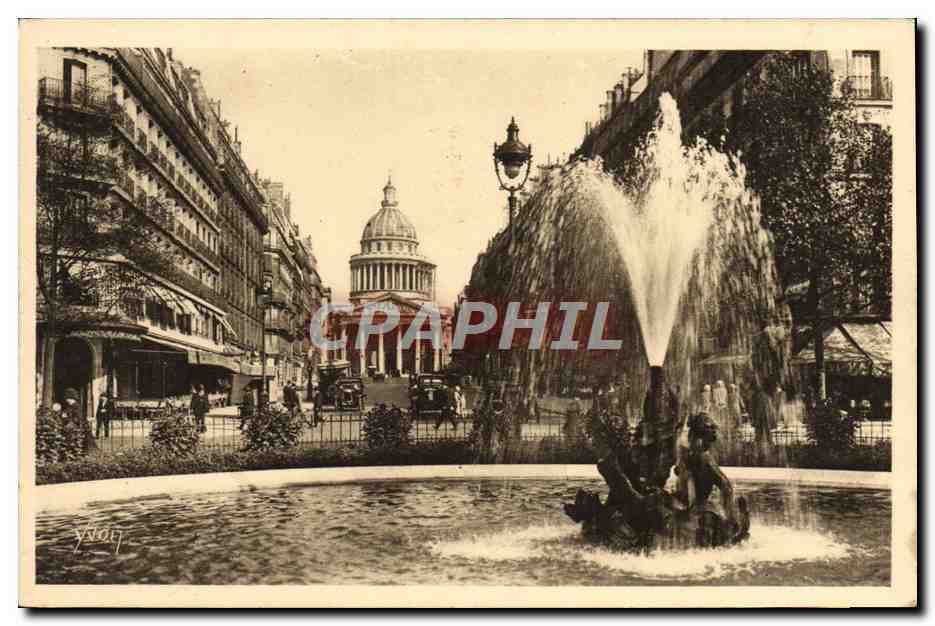 CPA Paris En Flanant Place Edmont Rostand Rue Soufflot En Pantheon