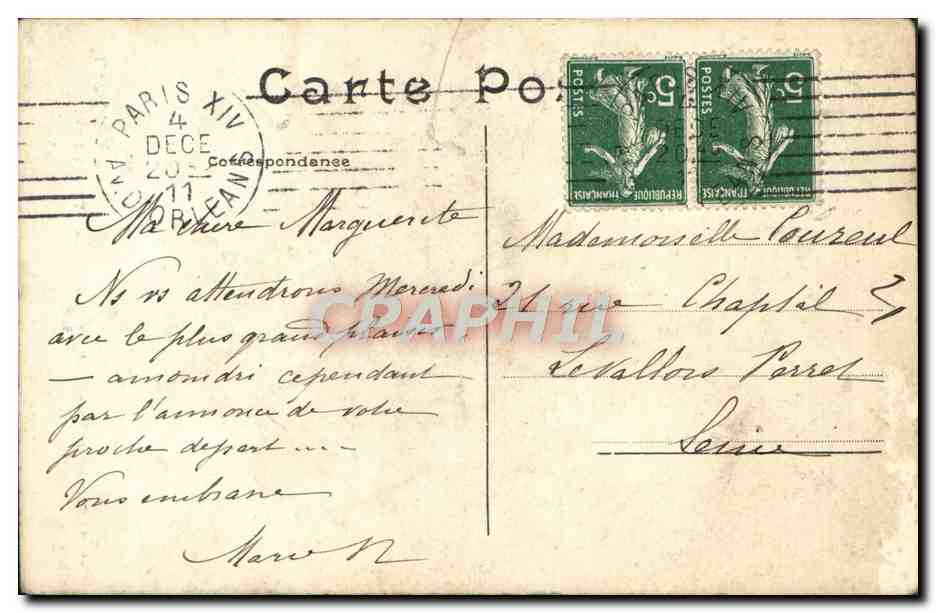 CPA Paris Eglise St Pierre De Montrouge — Rückseite