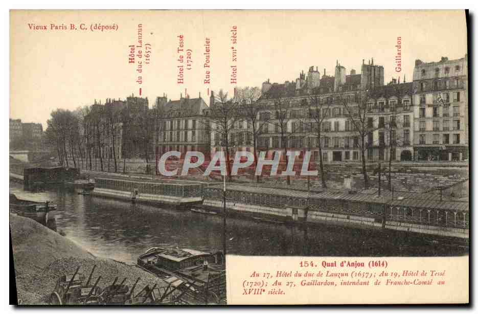 CPA Paris Quai d'Anjou Hotel Du Duc De Lauzun